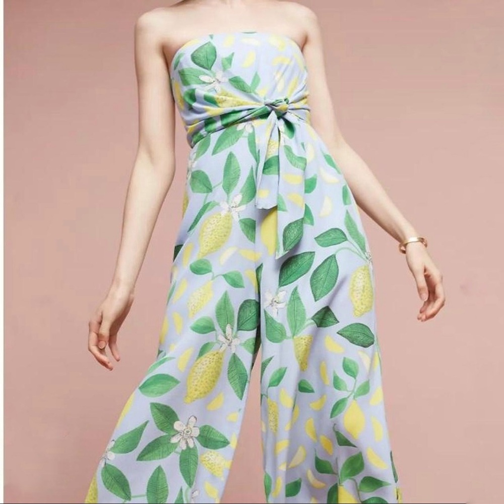 MAEVE • For Anthropologie Lemon Groove Wide Leg Jumpsuit